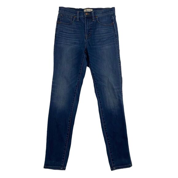 Madewell 10" High Rise Skinny Denim Blue Jeans Stretch Sz 27 Dark Wash Stretch - Picture 1 of 10